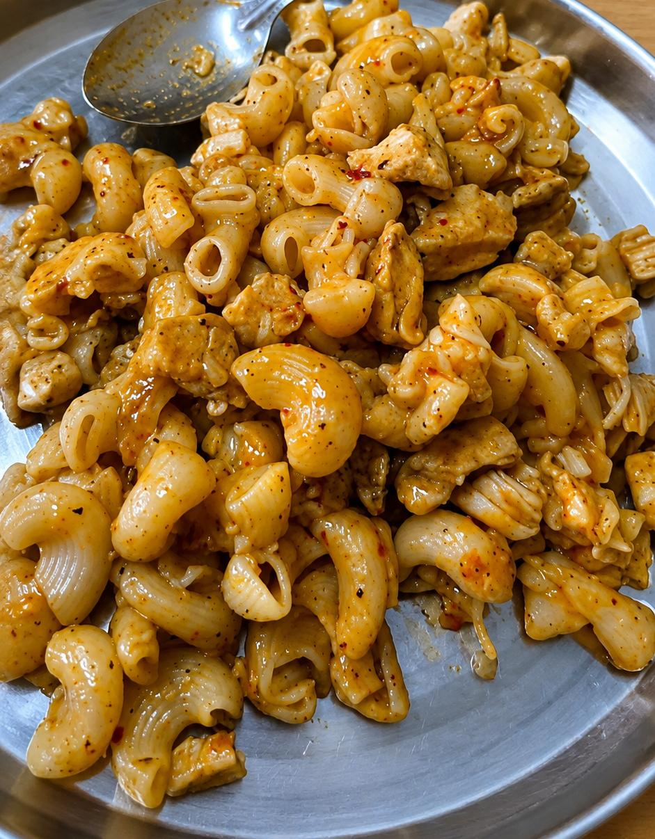 Chicken pieces cooking in a creamy sauce in a pan